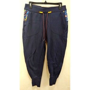 Columbia Womens Sweat Pants Medium Jogger Blue Colorful Stretch Drawstring Waist